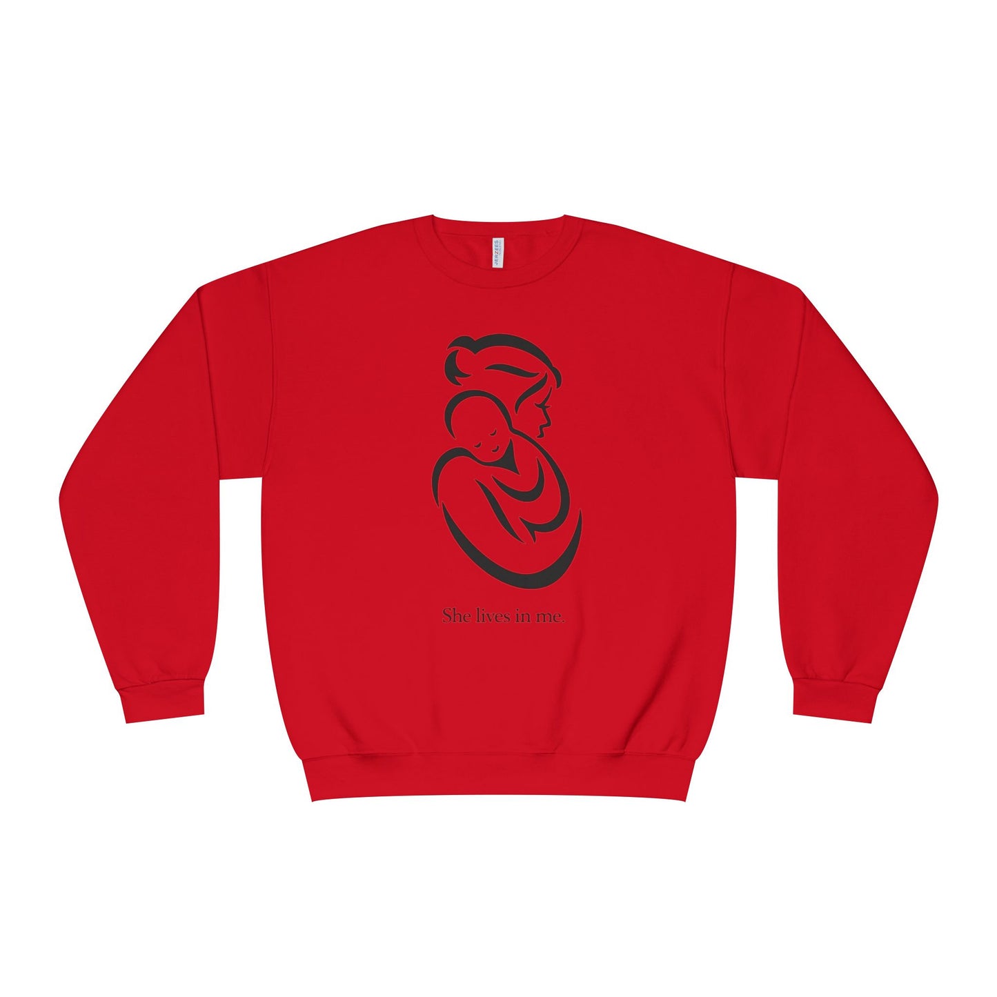 Mom Loved Crewneck Sweatshirt — 'She Lives in Me' Mother & Baby Silhouette