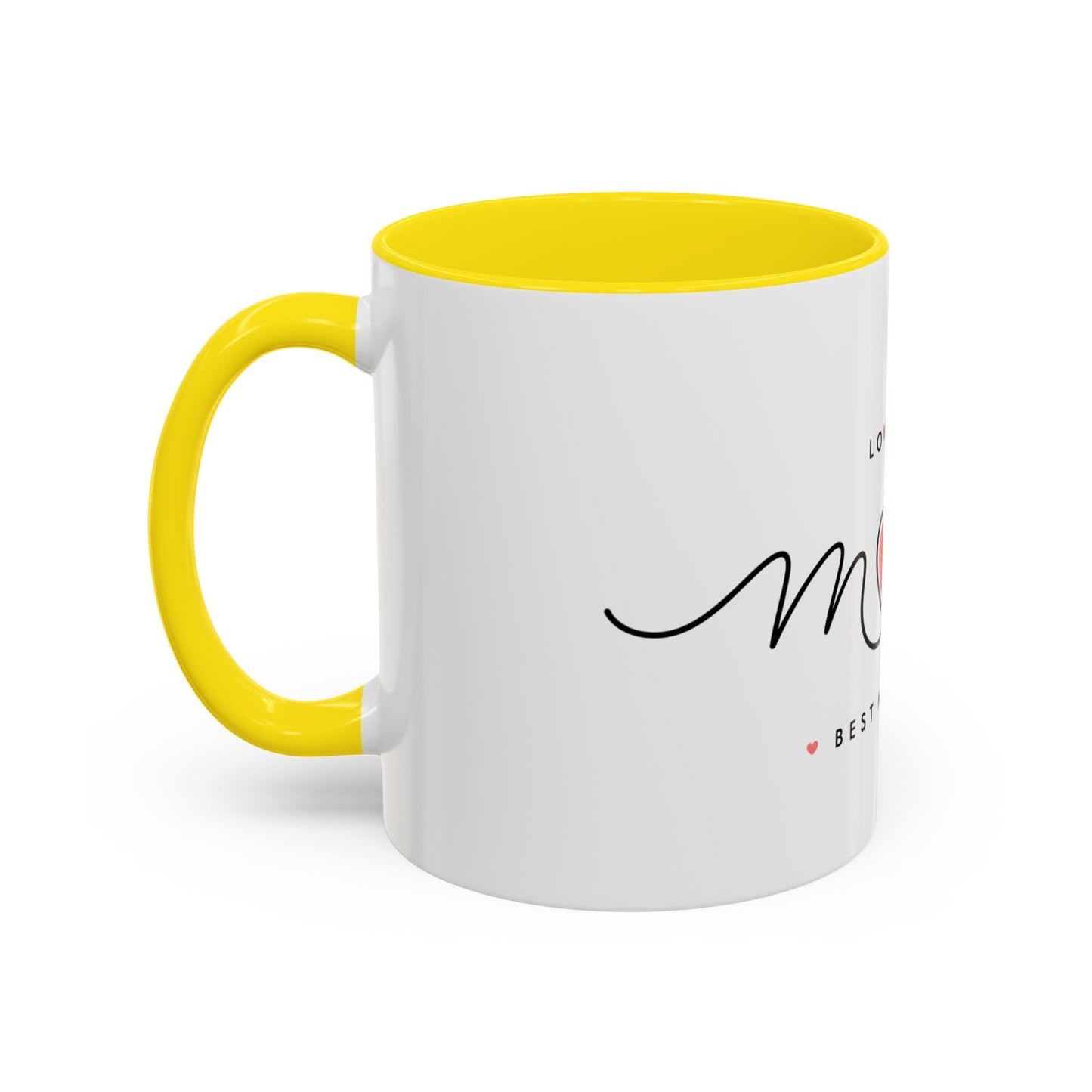 Best Mom Ever Accent Coffee Mug – "Love You Mom" Heart Gift (11/15 oz)