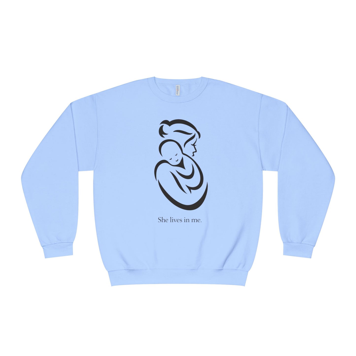 Mom Loved Crewneck Sweatshirt — 'She Lives in Me' Mother & Baby Silhouette