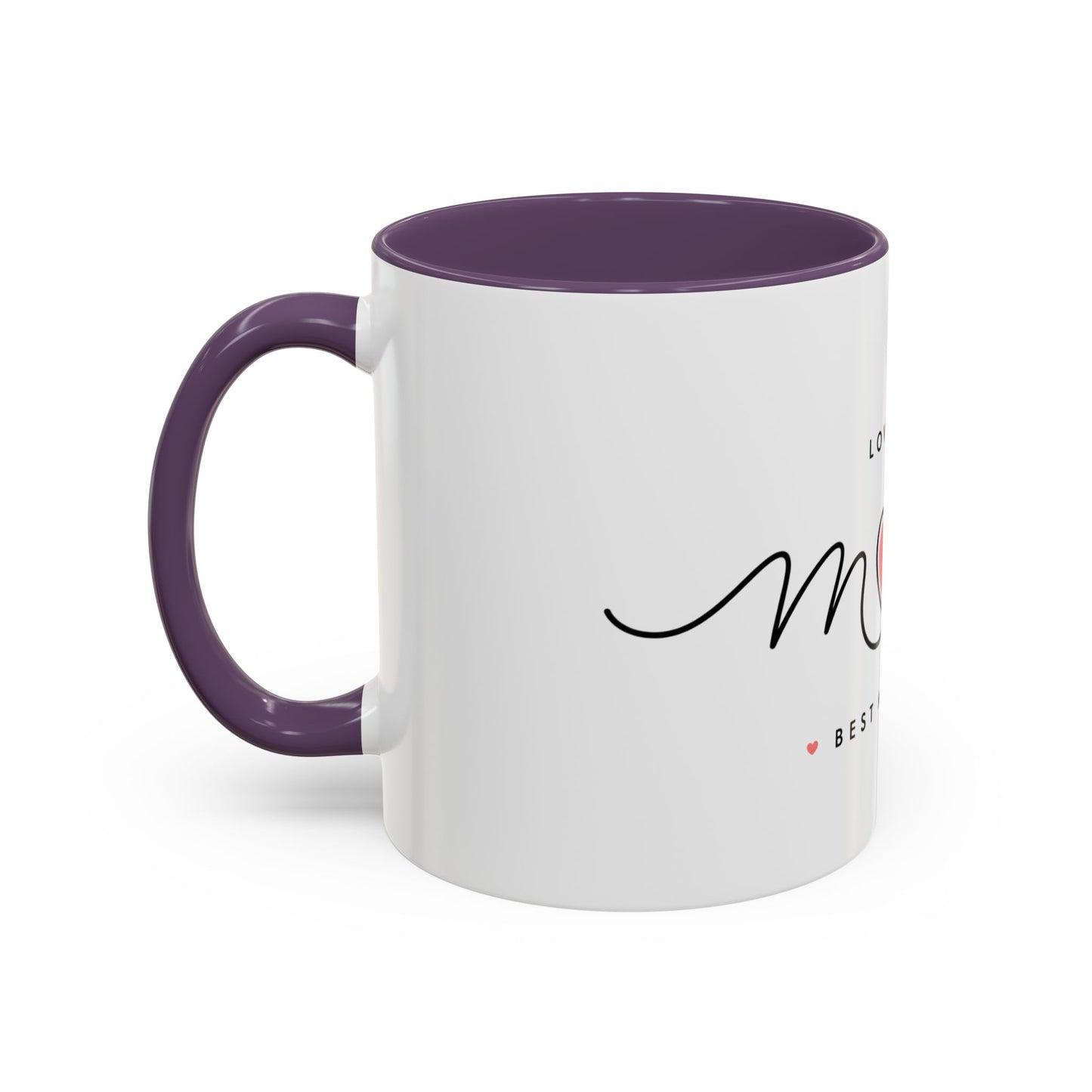 Best Mom Ever Accent Coffee Mug – "Love You Mom" Heart Gift (11/15 oz)