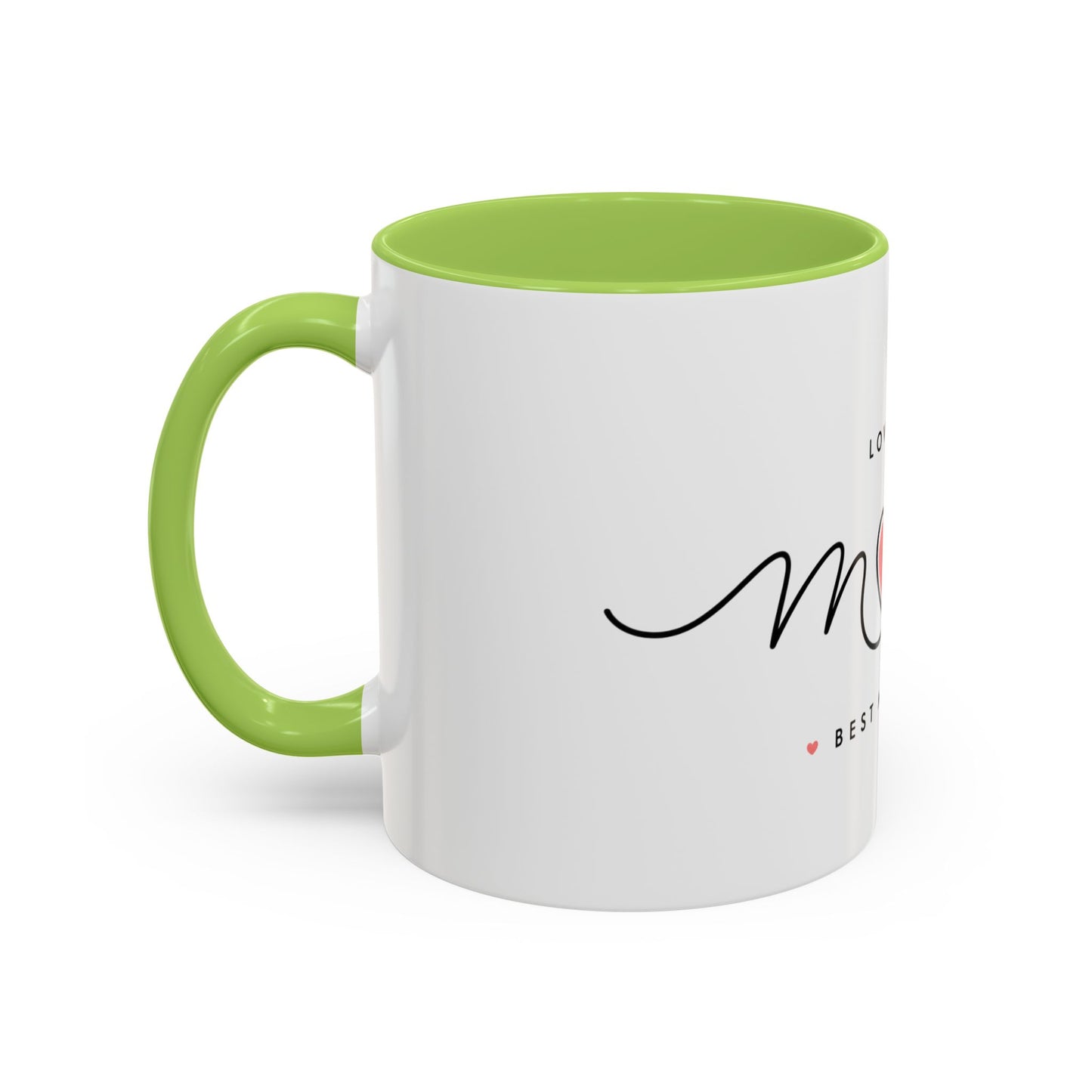 Best Mom Ever Accent Coffee Mug – "Love You Mom" Heart Gift (11/15 oz)