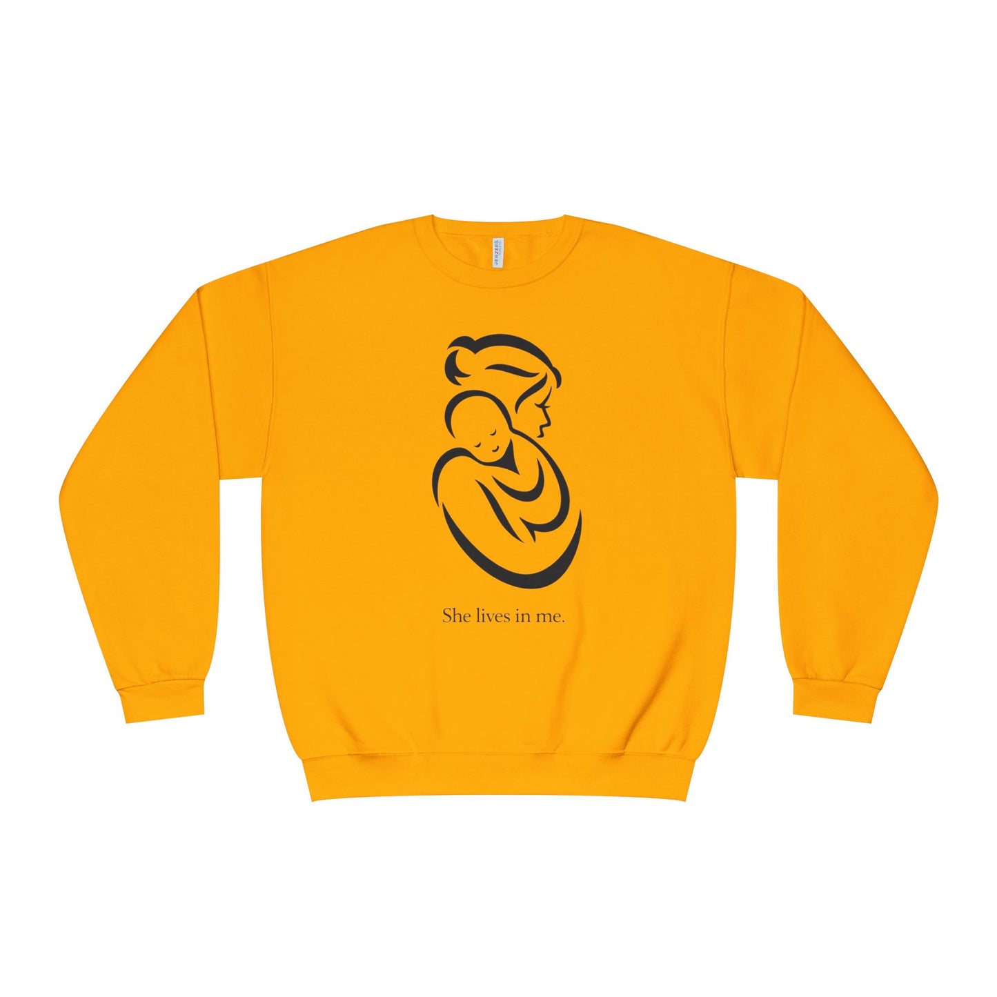 Mom Loved Crewneck Sweatshirt — 'She Lives in Me' Mother & Baby Silhouette