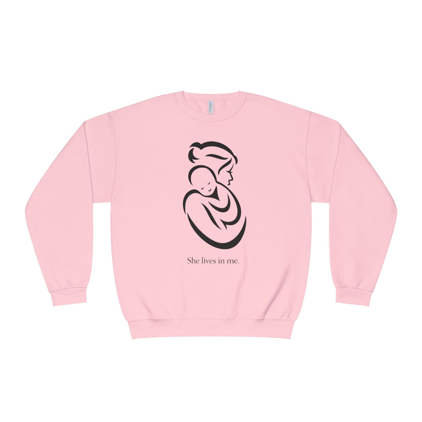 Mom Loved Crewneck Sweatshirt — 'She Lives in Me' Mother & Baby Silhouette